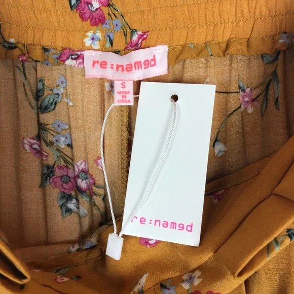 Mustard Floral Wide-Leg Pants - Picture 6 of 7